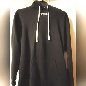 PINK Long Black Hoodie